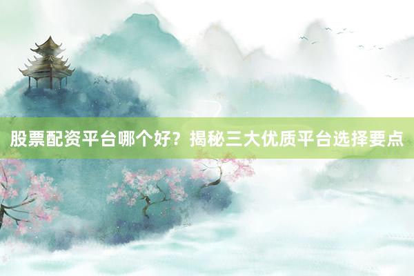 股票配资平台哪个好？揭秘三大优质平台选择要点