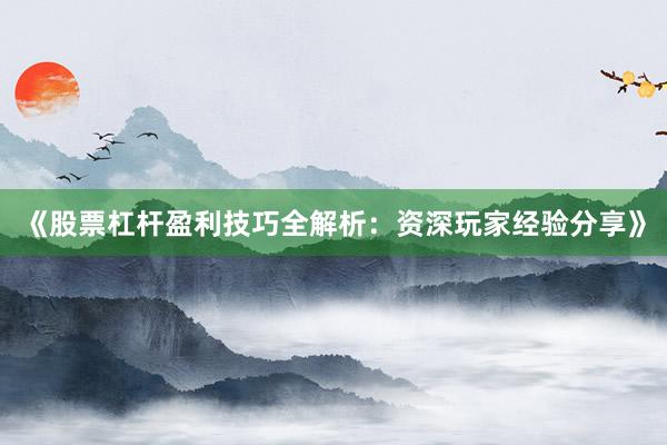 《股票杠杆盈利技巧全解析：资深玩家经验分享》