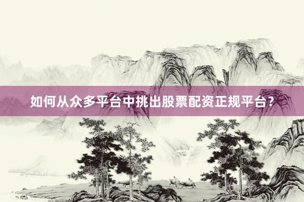 如何从众多平台中挑出股票配资正规平台？