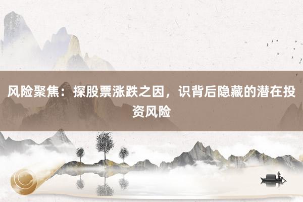 风险聚焦：探股票涨跌之因，识背后隐藏的潜在投资风险