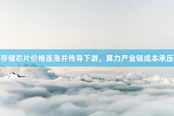 存储芯片价格连涨并传导下游，算力产业链成本承压