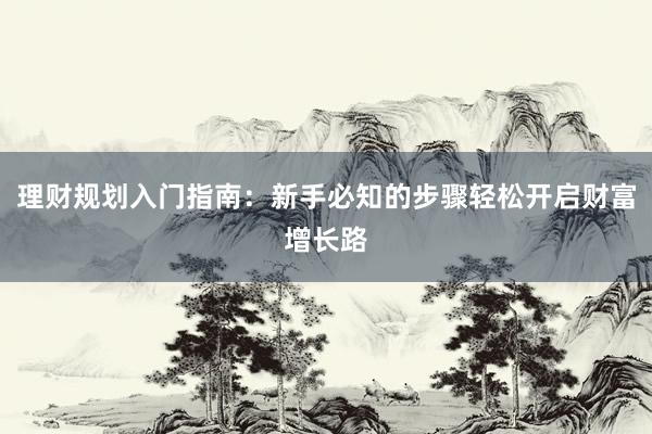 理财规划入门指南：新手必知的步骤轻松开启财富增长路
